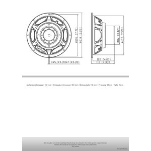 PESO-8 | PA-Tieftöner | 8 Zoll | 20cm | LAUTSPRECHERWERK